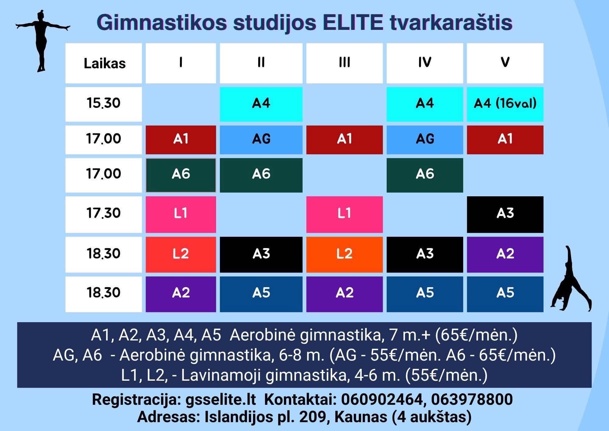 GSS Elite tvarkaraštis